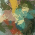 Grunge texture of colored paint strokes and blurry stains with brushes of different sizes and shapes