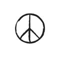 Grunge texture hippie round peace black sign Royalty Free Stock Photo