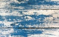 Grunge texture : Old wooden table painted with blue and white co