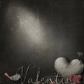 Grunge texture in sepia with romantic themed elements for Valentine