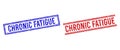 Grunge Textured CHRONIC FATIGUE Stamp Seals with Double Lines