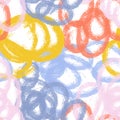 Grunge textured colorful doodled circles