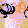 Grunge textured colorful doodled circles Royalty Free Stock Photo