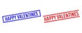 Grunge Textured HAPPY VALENTINES Stamp Seals with Double Lines