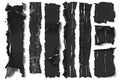 Grunge textured jagged rectangle shape designs for stickers and banners