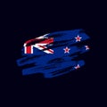 Grunge textured New Zealander flag