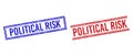 Grunge Textured POLITICAL RISK Stamp Seals with Double Lines