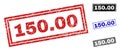 Grunge 150.00 Textured Rectangle Stamp Seals Royalty Free Stock Photo
