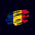 Vector grunge textured Romanian flag