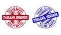 Grunge THAILAND, BANGKOK Scratched Round Stamp Seals Royalty Free Stock Photo