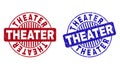 Grunge THEATER Scratched Round Stamps