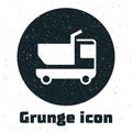 Grunge Toy truck icon isolated on white background. Monochrome vintage drawing. Vector Royalty Free Stock Photo