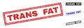 Grunge TRANS FAT Scratched Rectangle Watermarks Royalty Free Stock Photo