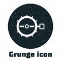 Grunge Trap hunting icon isolated on white background. Monochrome vintage drawing. Vector