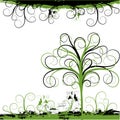 Grunge tree background, vector Royalty Free Stock Photo