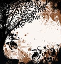 Grunge tree background, vector Royalty Free Stock Photo