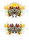 Grunge tribal dragon butterflies Royalty Free Stock Photo