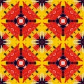 Grunge tribal like square seamless pattern