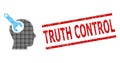 Grunge Truth Control Seal and Halftone Dotted Brain Tool