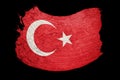 Grunge Turkey flag. Turkish flag with grunge texture. Brush stro