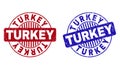 Grunge TURKEY Textured Round Stamp Seals