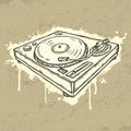 Grunge turntable Royalty Free Stock Photo