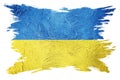 Grunge Ukraine flag. Ukraine flag with grunge texture. Brush stroke