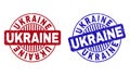 Grunge UKRAINE Scratched Round Stamp Seals