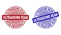Grunge ULTRASOUND SCAN Scratched Round Watermarks