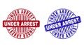 Grunge UNDER ARREST Textured Round Stamps