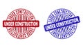 Grunge UNDER CONSTRUCTION Textured Round Stamp Seals