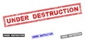 Grunge UNDER DESTRUCTION Scratched Rectangle Watermarks Royalty Free Stock Photo