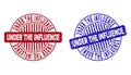 Grunge UNDER THE INFLUENCE Scratched Round Stamps