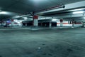Grunge underground parking garage with car Royalty Free Stock Photo
