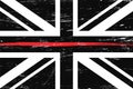 Grunge United Kingdom flag with a thin red line Royalty Free Stock Photo