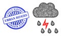 Grunge Urban Riders Stamp and Network Thunderstorm Weather Web Mesh