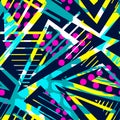 Grunge urban seamless geometric pattern,design in graffity urban Royalty Free Stock Photo