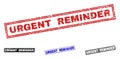 Grunge URGENT REMINDER Textured Rectangle Stamps