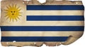 Grunge Uruguay Flag On Old Paper