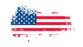 Grunge US Flag brush stroke effect. USA flag brush paint use to 4 of July American President Day. Royalty Free Stock Photo