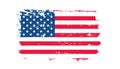 Grunge US Flag brush stroke effect. USA flag brush paint use to 4 of July American President Day. Royalty Free Stock Photo