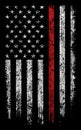 Grunge usa firefighter with thin red line wallpaper/background stock vector