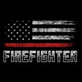 Grunge usa  firefighter with thin red line wallpaper/background stock vector Royalty Free Stock Photo