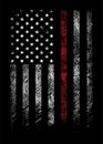 Grunge usa firefighters with thin red line vector design. Royalty Free Stock Photo