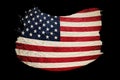 Grunge USA flag. American flag with grunge texture. Brush stroke Royalty Free Stock Photo