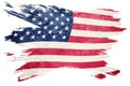 Grunge USA flag. American flag with grunge texture. Brush stroke Royalty Free Stock Photo