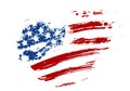 Grunge USA flag in heart shape Royalty Free Stock Photo
