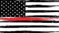 Grunge USA flag with a thin red line Royalty Free Stock Photo