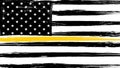 Grunge USA flag with a thin yellow or gold line Royalty Free Stock Photo