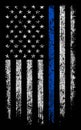 Grunge usa police with thin blue line wallpaper background stock